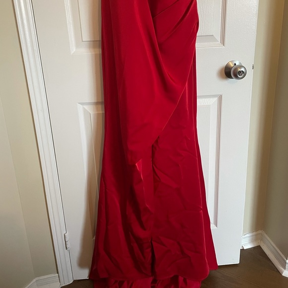 Red Halter Neck Terani Couture Dress - Picture 2 of 5